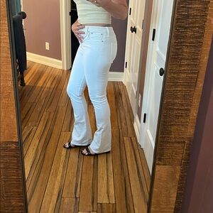 J. Crew White Skinny Flare Jeans - Long / Tall